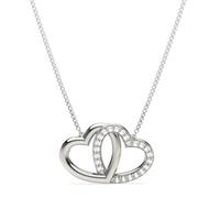 Pave Setting Round Diamond Heart Pendant