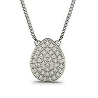 Pave Setting Round Diamond Cluster Pendant