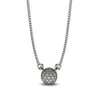 Pave Setting Round Diamond Cluster Pendant