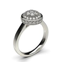 Pave Setting Round Diamond Cluster Ring