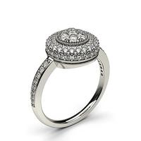 Pave Setting Round Diamond Cluster Ring