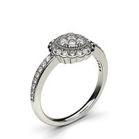 Pave Setting Round Diamond Cluster Ring