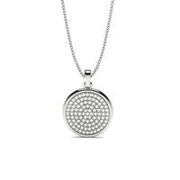 pave setting round diamond circle pendant