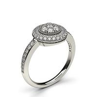 Pave Setting Round Diamond Cluster Ring