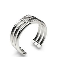 Pave Setting Round Diamond Delicate Ring