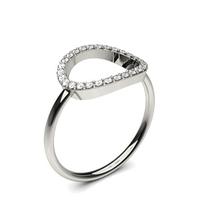 pave setting round diamond delicate ring