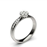 Pave Setting Round Diamond Cluster Ring