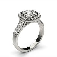 Pave Setting Round Diamond Cluster Ring