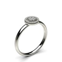 pave setting round diamond delicate ring