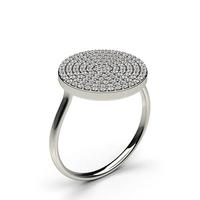 Pave Setting Round Diamond Delicate Ring