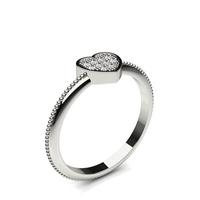 Pave Setting Round Diamond Delicate Ring