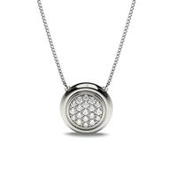 Pave Setting Round Diamond Circle Pendant