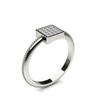 Pave Setting Round Diamond Delicate Ring