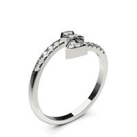 Pave Setting Round Diamond Delicate Ring