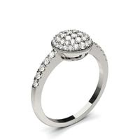 pave setting round diamond cluster ring