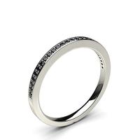 Pave Setting Half Eternity Black Diamond Ring