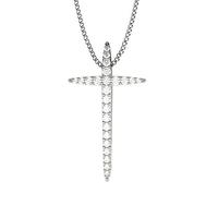 Pave Setting Round Diamond Cross Pendant