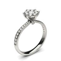 Pave Setting Round Diamond Cluster Ring