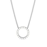 pave setting round diamond circle pendant