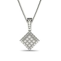 Pave Setting Round Diamond Cluster Pendant