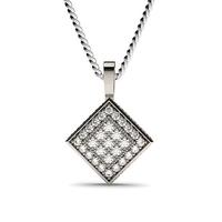 Pave Setting Round Diamond Cluster Pendant