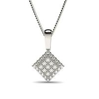 Pave Setting Round Diamond Cluster Pendant