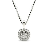 Pave Setting Round Diamond Cluster Pendant
