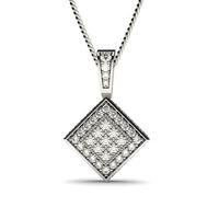 pave setting round diamond cluster pendant