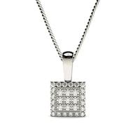 pave setting round diamond cluster pendant