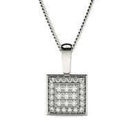 pave setting round diamond cluster pendant