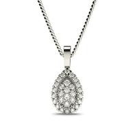 Pave Setting Round Diamond Cluster Pendant