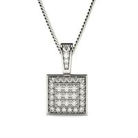Pave Setting Round Diamond Cluster Pendant