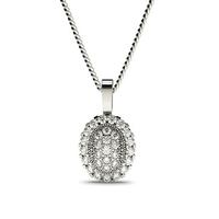 Pave Setting Round Diamond Cluster Pendant