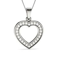 Pave Setting Round Diamond Heart Pendant