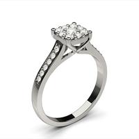 Pave Setting Round Diamond Cluster Ring