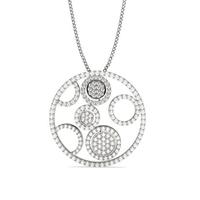 Pave Setting Round Diamond Circle Pendant