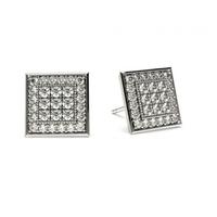 Pave Setting Round Diamond Cluster Earrings