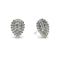 Pave Setting Round Diamond Cluster Earrings