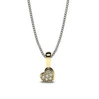 pave setting round diamond heart pendant