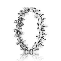 PANDORA Silver And Cubic Zirconia Dazzling Daisy Band Ring