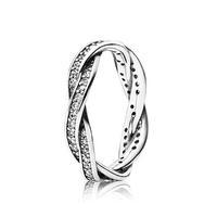 pandora silver braided pave zirconia ring