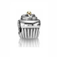 PANDORA 14ct Gold and Silver Cupcake Charm
