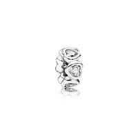 PANDORA Silver and Cubic Zirconia Sparkling Heart Spacer