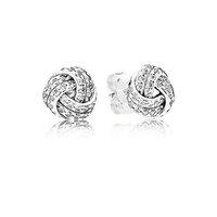 PANDORA Silver and Zirconia Sparkling Love Knot Earrings