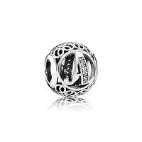 pandora silver vintage letter a charm