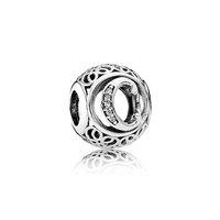 pandora silver vintage letter c charm