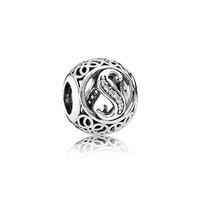 PANDORA Silver Vintage Letter S Charm