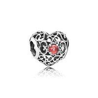 pandora silver and garnet january signature heart birthstone charm