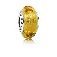 PANDORA Silver and Golden Faceted Murano Charm