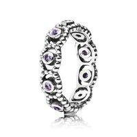 PANDORA Silver and Purple Zirconia Romance Ring